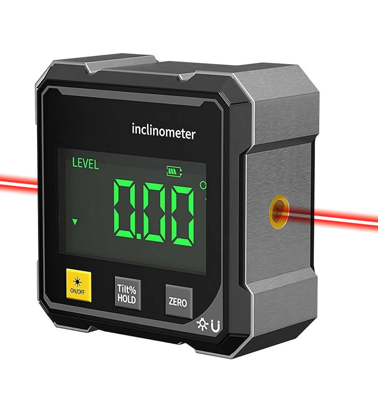 Photo 1 of **NOT CHARGING** Digital Laser Angle Finder inclinometer, Protractor Tool, 4×90° High Accuracy, Large LED Display, Magnetic Base, USB Rechargeable, for Woodworking, Metalworking, Construction & DIY