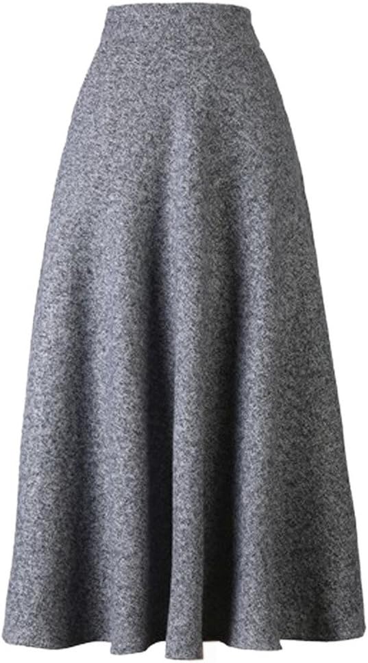 CHOiES record your inspired fashionChoies Women Winter Skirt,Aline Long Fall Skirt with Pockets and High Elastic Wasit