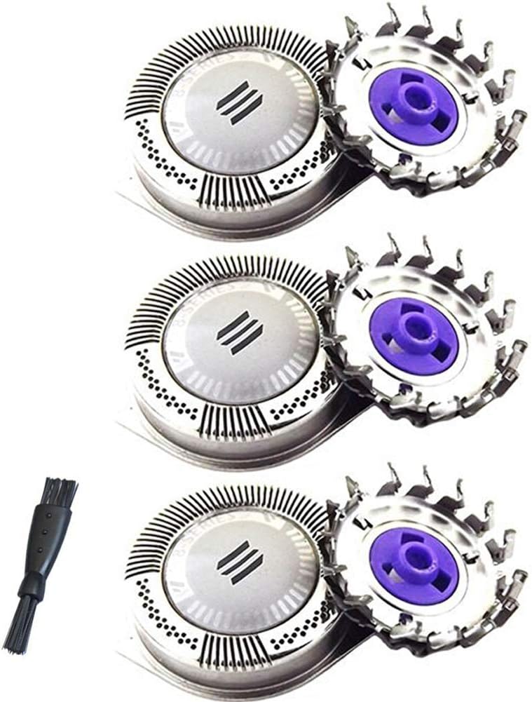 Shaver Head Replacement Blades fit for Shave HQ8 Shavers 7200 Series, 8400-8800 Series etc,(3 Pack) Electric Shaver, Universal Replacement Rotary Heads, Cleaning Brush