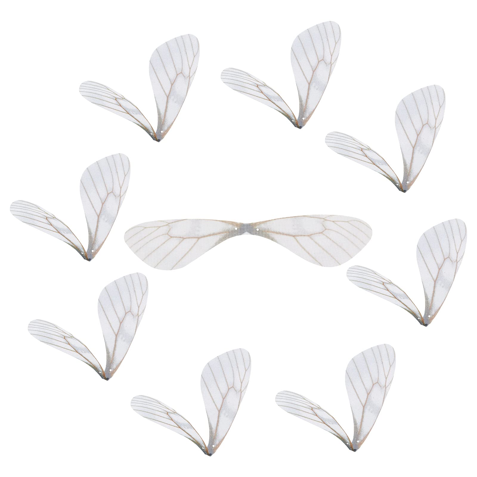 SUNNYCLUE 1 Box 100Pcs Butterfly Wings Pendant Fabric Wings Decoration Dragonfly Charms for Women DIY Earring Jewellery Making Indoor Home Party Decor Crafts, Floral White