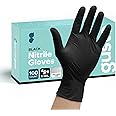 Black Nitrile Disposable Gloves 6 Mil. Extra Strength Latex & Powder Free, Chemical Resistance, Textured Fingertips Gloves