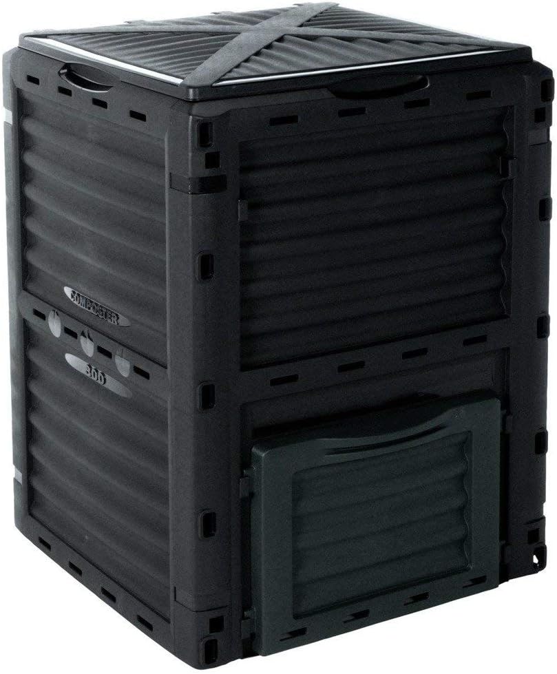 COMPOSTER 4smile 300 Litre Garden Composter Bin Black 300L Plastic