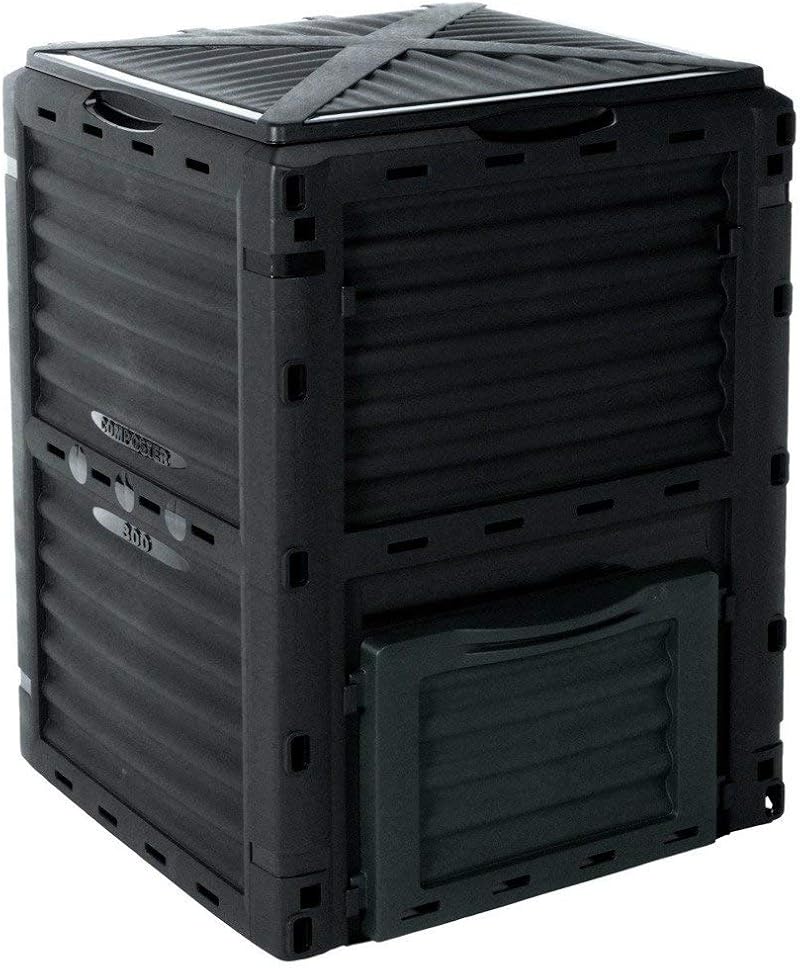COMPOSTER 4smile 300 Litre Garden Composter Bin Black 300L Plastic