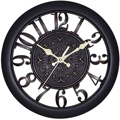 Silent Outdoor Wall Clock, Metal Decorative Black 28cm