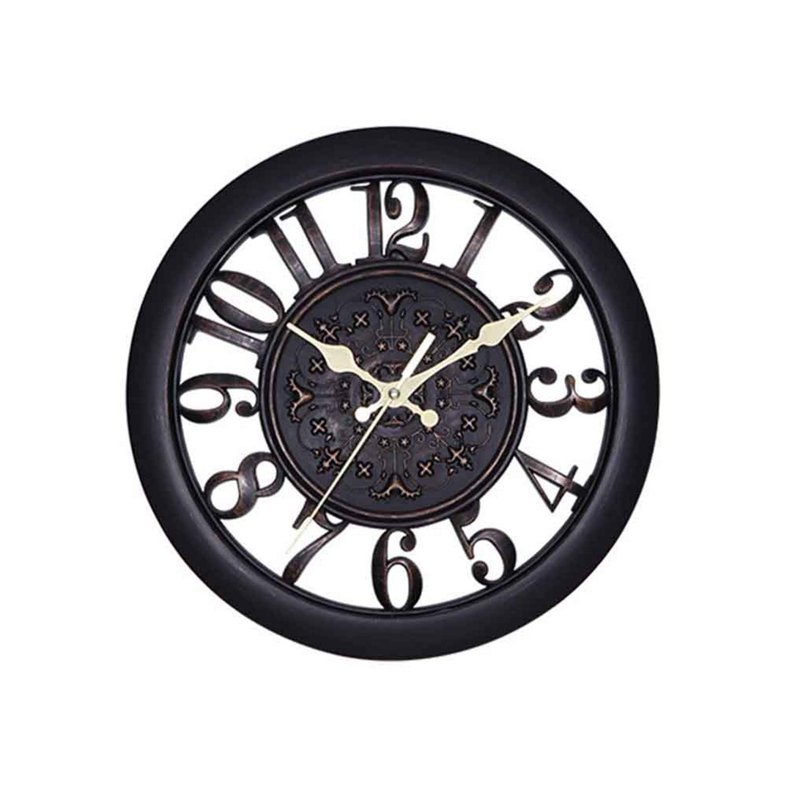 ALEOHALTER Wall Clock, Outdoor Silent Non-Ticking Metal Decorative Hanging for Patio Garden, Pool, Home Office School Kitchen Use (Black)