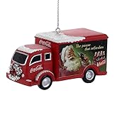 Kurt Adler Coca-Cola Truck With Silver Wreath Christmas Ornament