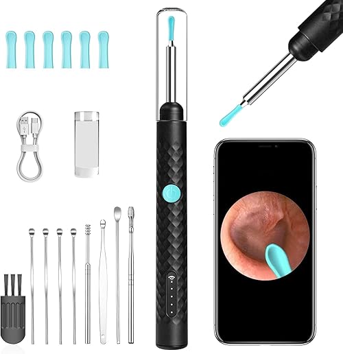 Ear Wax Removal Kit Ear Camera 1920P FHD Wireless EarCleaner Ear Wax Remover with 8 PCS Ear Spoon 3.5mmWaterproof Ear Wax Removal Kit for iPhone and Android Smartphones