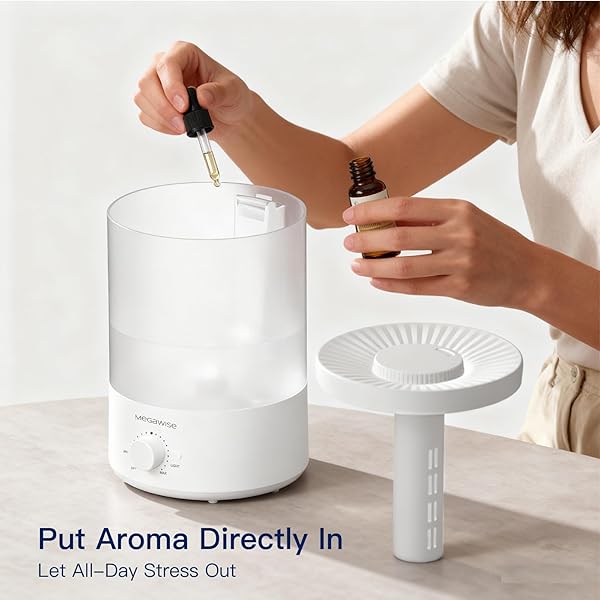MEGAWISE 2 PACK 3.5L ULTRASONIC COOL MIST HUMIDIFIER – TOP-FILL, ESSENTIAL OIL DIFFUSER, QUIET OPERATION, NIGHT LIGHT, AUTO SHUT-OFF FOR HOME & OFFICE (2)