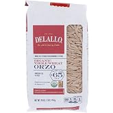 DeLallo, Orzo No. 65, 100% Whole Wheat Pasta, 16 oz (454 g) - 2pcs