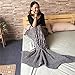 KALRI Girls Mermaid Tail Blanket Handmade Material Soft Sofa Blankets Fish Tail