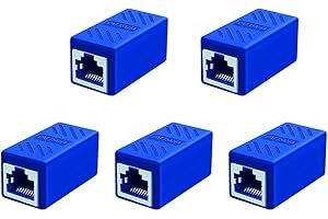 Ethernet Coupler RJ45 Coupler 8p8c Connector Ethernet Cable Extender Adapter for Cat7 Cat6 Cat5e Cat5 LAN Connector (5PCS)