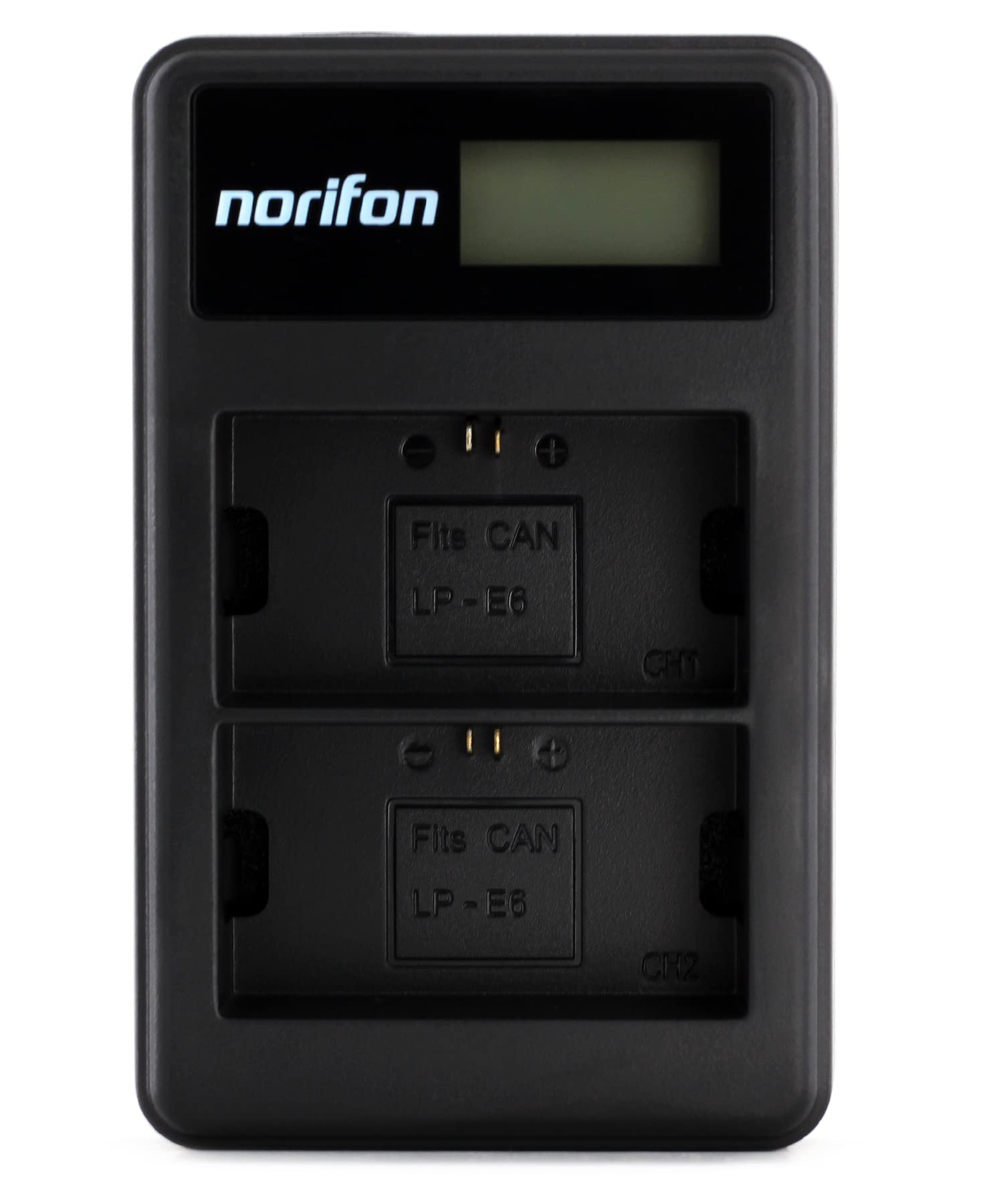 Norifon LP-E6 Dual Channel LCD USB Charger for Canon EOS 5D Mark II, 5D Mark III, 5D Mark2, EOS 5DS, 5DS R, EOS 60D, 60Da, 6D, 70D, 7D, 7D Mark II Camera and More