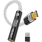 USB C to 3.5mm Audio Adapter with Dual Chip CX31993 MAX97220 DAC & HiFi Amplifier, 8-Strand 4N Single Crystal Silver-Plated C