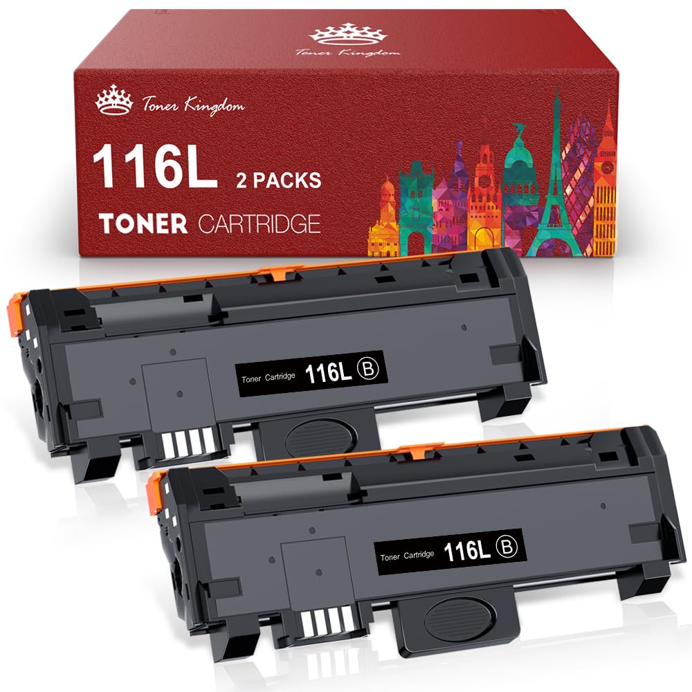 Toner Kingdom MLT-D116L D116S Compatible Toner Cartridge Replacement for Samsung SL-M2835DW M2825ND M2825DW M2885FW M2675 M2675FN M2875FD M2625 M2626 M2676 M2825 (Black, 2-Packs)