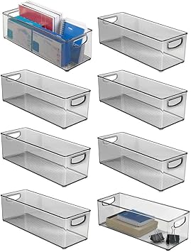 Amazon Com Mdesign Large Stackable Plastic Storage Bin Container
