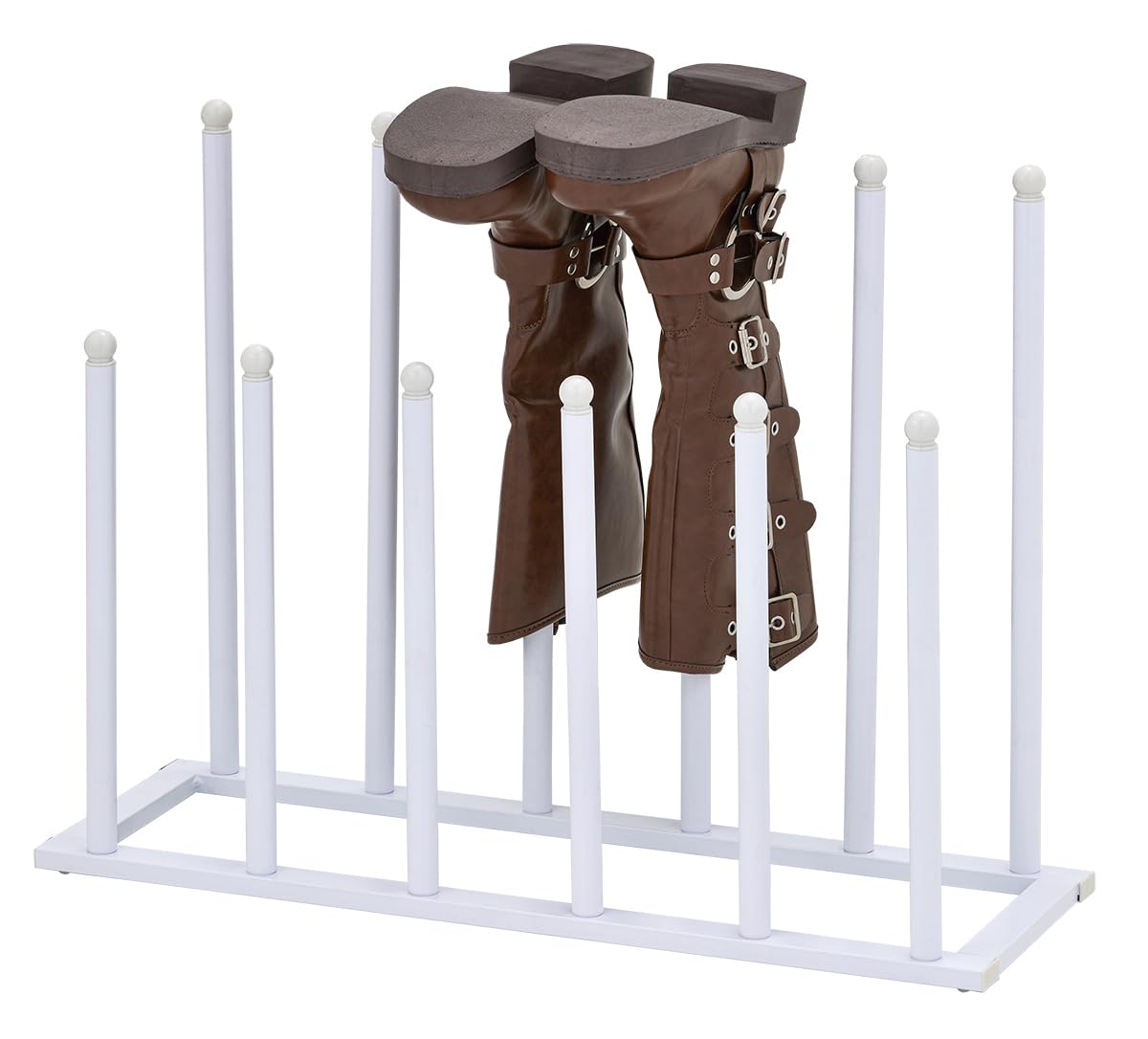 Pristine White Welly Boot Rack - White Welly & Boot Stand Holds 6 Pairs of Wellies & Boots.