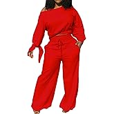 Casual 2 Piece Outfits for Women Sexy Long Sleeve Sweatsuit Jogging Long Pants Sets Tracksuit with Pockets