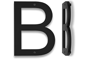 HOUSEDIGITS 10 inch Modern Floating House Letter for Outside, Large Black Home Letter with Nails Kit & Template, Easy to Be Mounted for Exterior House Address, Garage Gate, Street, Farmhouse, Big Letter (B)