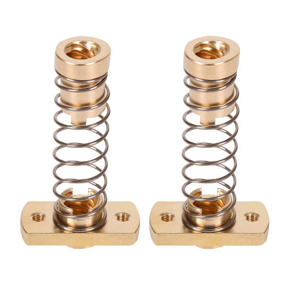 Photo 1 of 2-Pack CR10 Z axis T8 Anti Backlash Spring Loaded Nut Elimination Gap Brass Nuts for Upgrade Ender 3 Ender 3s Ender 3 Pro V2 CR-10 Tornado 3D Printer 8mm Acme Threaded Rod (Nuts)