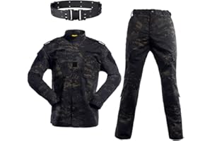 JOYASUS Tactical Suit, Men's Camouflage Camo Combat BDU Jacket and Pants Uniform Set for Airsoft Paintball Hunting War Game