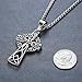 Aoiy Men's Stainless Steel Celtic Cross Filigree Irish Knot Large Pendant Necklace, 24