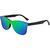 FEISEDY Trendy Rimless Mirrored One Piece Lens Sunglasses Reflective Sun Glasses B4155