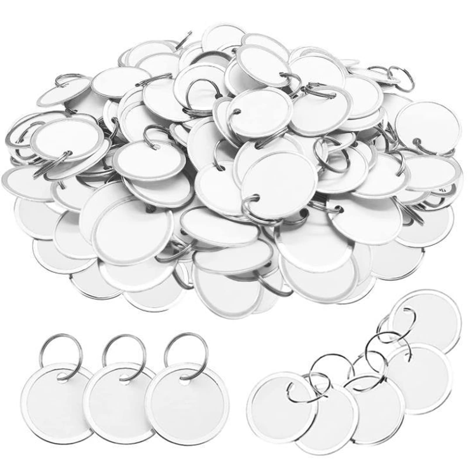 Photo 1 of ***SIMILAR PRODUCT*** 180 Pieces Metal Rim Tags Key Tags Round Paper Tags with Metal Rings for Car Keys and Door Keys,White