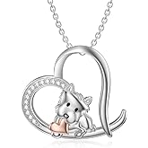 MEIDERBO 925 Sterling Silver Animal Necklace Cute Animal Jewelry Gifts for Women Mother Sister Friends