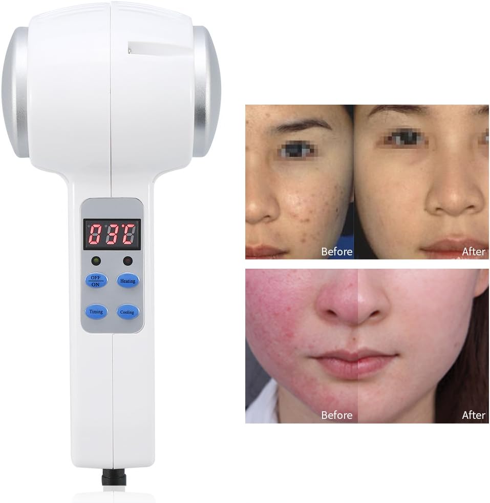 ZJchao Hot and Cold Hammer Ice Fire Double Heads Vibration Massage Instrument, Skin Tightening Facial Lifting Wrinkle Removal and Shriking Pores Beauty Device: Sports & Outdoors