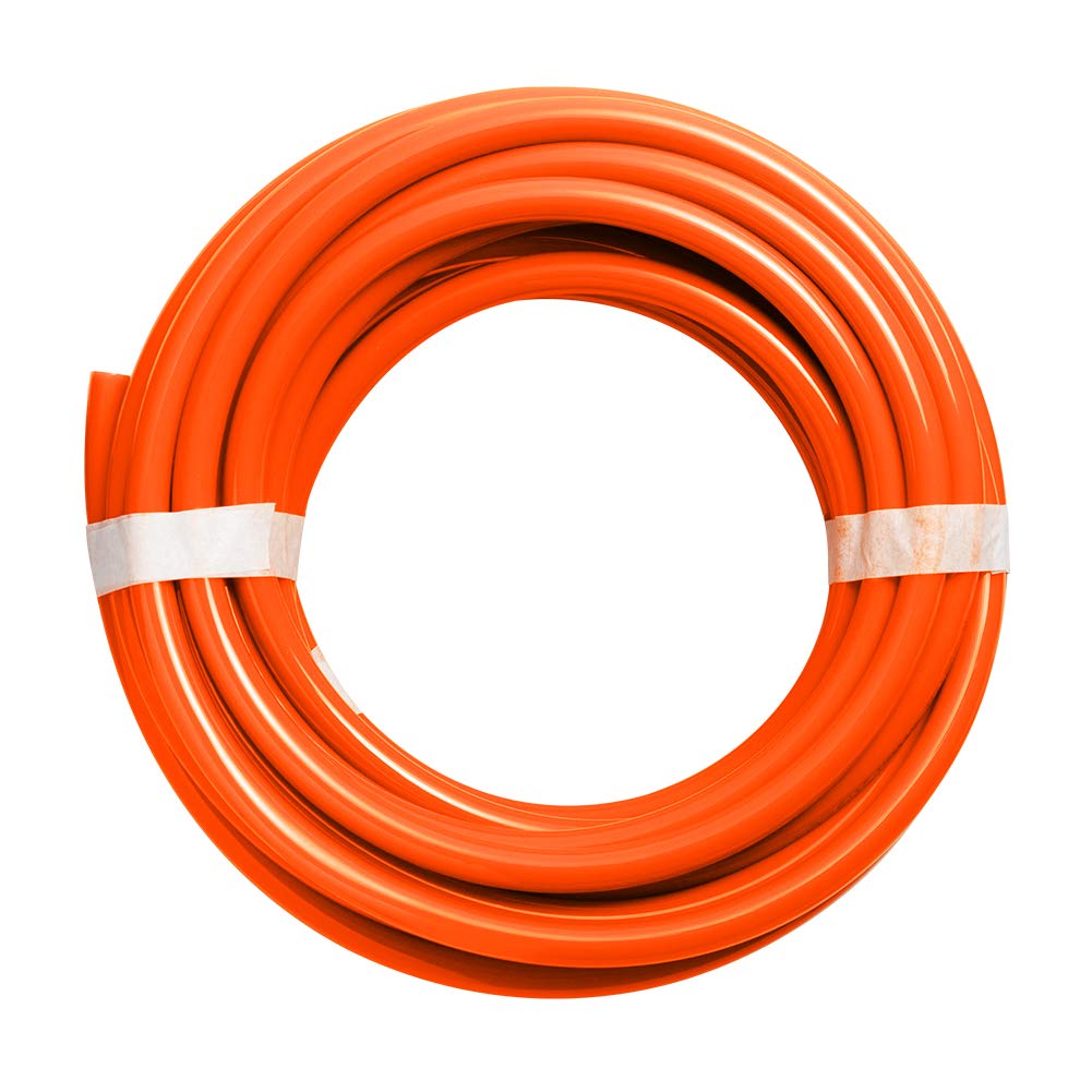 Quickun Pneumatic Tubing 12mm x 8mm PU Polyurethane Tube Air Hose Line for Air Compressor Fitting or Fluid Transfer (Orange 32.8ft/10Meters)