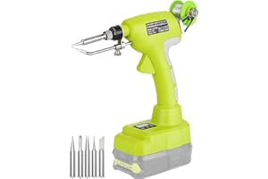 Taingwei Cordless Soldering Iron Kit for Ryobi 18v Battery,75W LED Digital Solder Iron Soldering Gun with 5pcs Tips,50g 0.04” Solder Wire for any Hobby Enthusiast (Battery not included)
