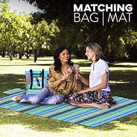 Raytix Beach Bag with Lightweight Fold Up 5’x6’Beach Mat & built-in cooler 610COU1eUBL