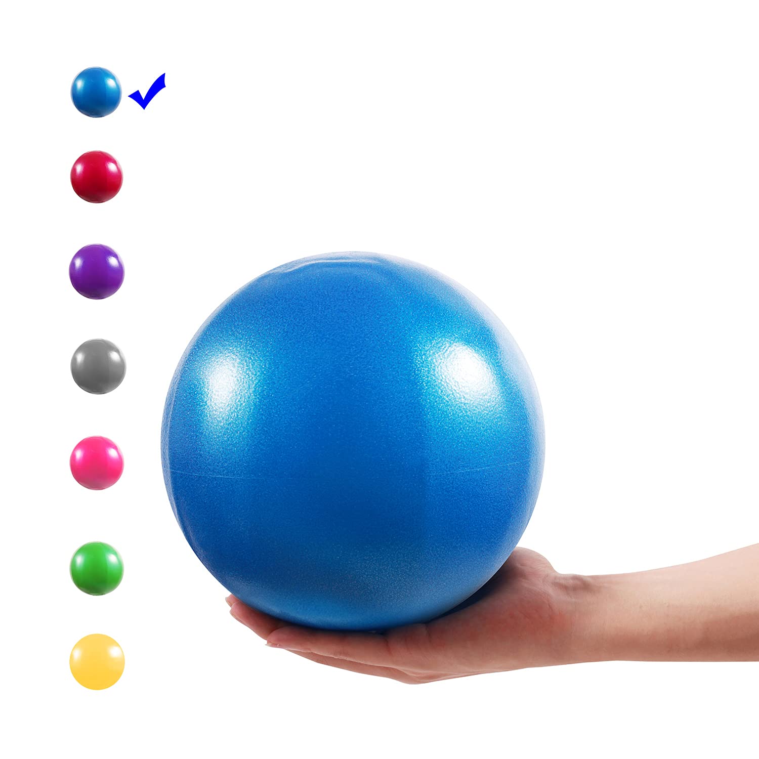 Vaupan Mini Exercise Ball, 9 Inch Small Gym Ball with Inflatable Straw for Yoga, Pilates, Stability, Barre, Physical Therapy, Stretching and Core Training, Improves Balance, Strength