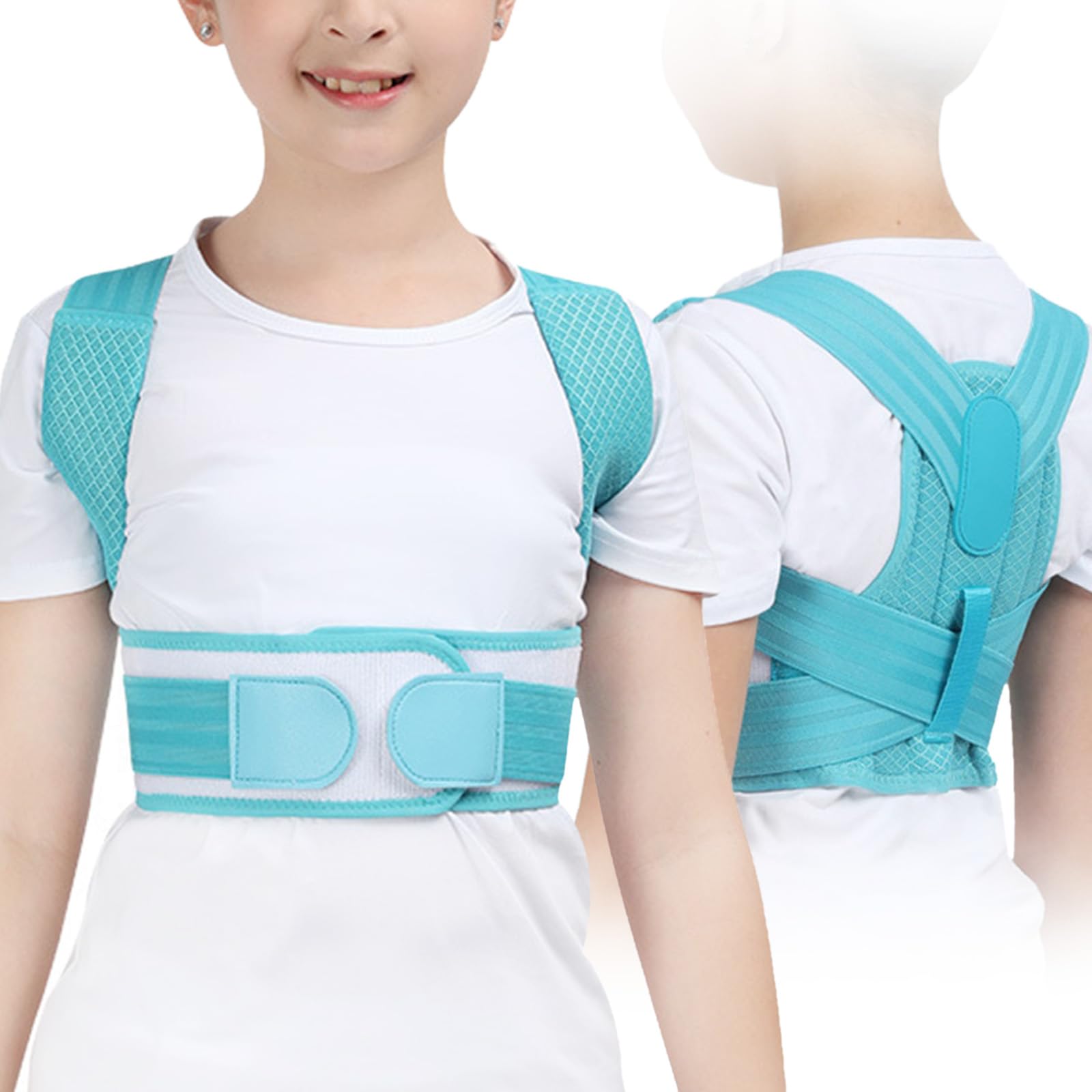 ANKROYU Kids Posture Corrector for Back & Neck Pain Relief - Adjustable Comfortable Breathable Back Brace, Hides Under Clothes to Prevent Hunchback & Improve Sitting Posture
