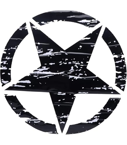 ブラック反射星型カーウィンドウステッカー - 貼り付け・剥がし簡単、車・トラック用色褪せしないデカール