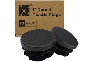 HE COSMOSTAR Cosmostar Outer Diameter 1" (25.4 mm) Round Plastic Plugs – Fits 0.85"–0.92" ID Tubes – Black End Caps, 10 Pack