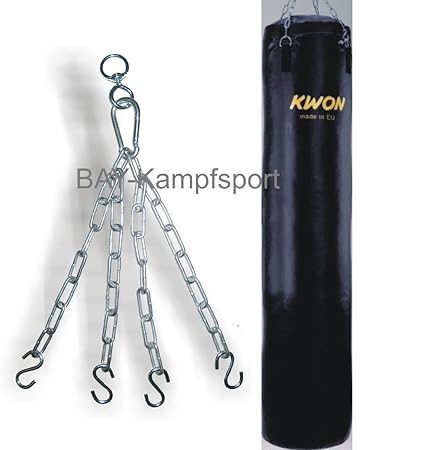 KWON® Sandsack 180 cm mit Stahlkette 4080336 Boxsack schwarz
