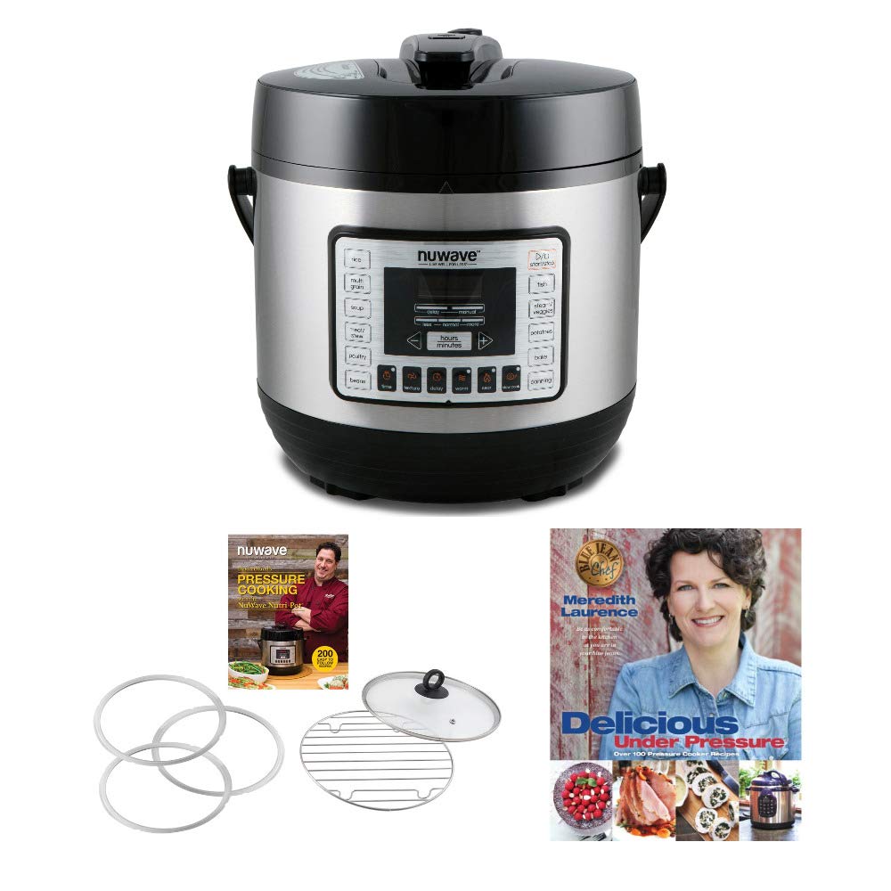 NuWave 33101 Nutri-Pot Digital Pressure Cooker (6 qt.) w/ 6-qt. Pressure Cooker Accessory Kit +"Delicious under Pressure" Cookbook by Meredith Laurence Bundle