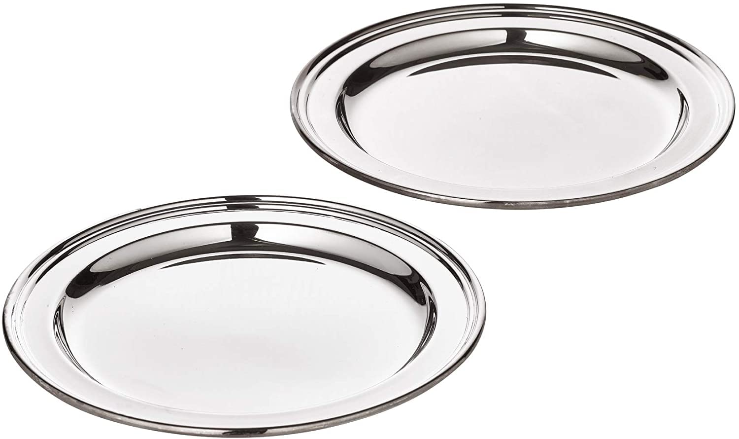 Edzard Set of 2 Bottle Coasters, Thread Edge, Heavy Silver Plated, Diameter 5 in