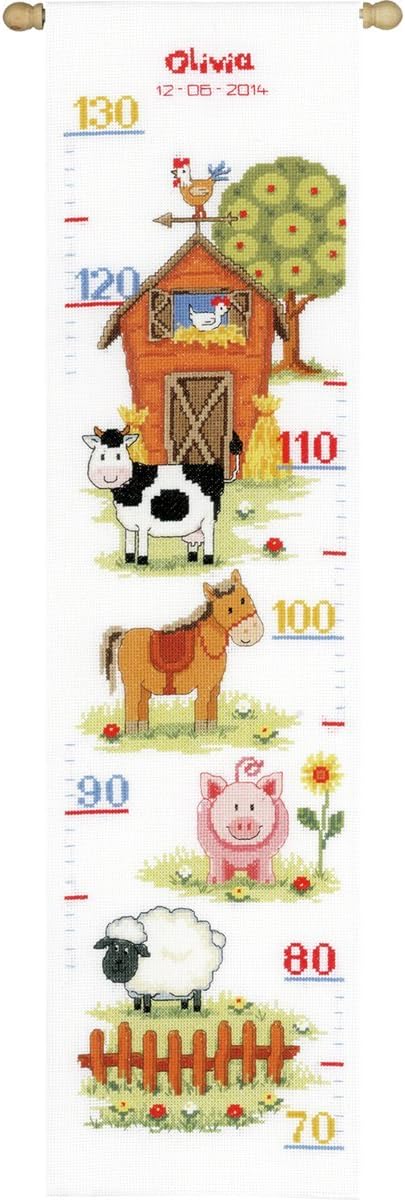 Vervaco Height Chart At The Farm II Counted Cross Stitch, Multi-Colour, 1