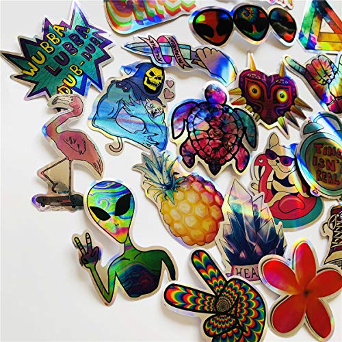 Cute Lovely Rainbow Girl Laptop Laser Stickers Car Bicycle Suitcase Computer Water Bottle Mobile Phone Stickers Decals (Laser) - Thumbnail 5