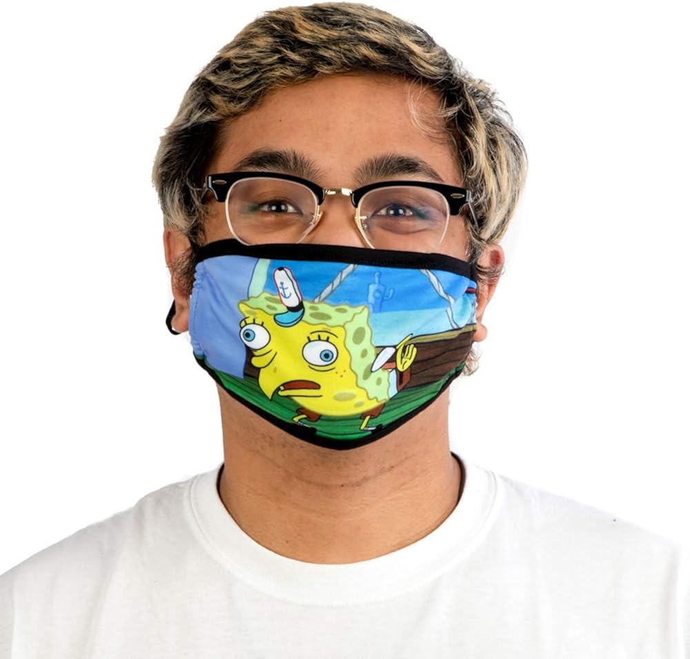 Spongebob Squarepants Cartoon Character Adult Face Mask