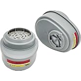 MSA 815366 Advantage GME P100 Multi-Gas Chemical and Combination Respirator Filter Cartridge, Carbon Composition, Bayonet Design for Easy Mounting, 2 Cartridges/Pack
