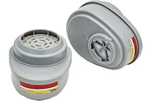 MSA 815366 Advantage GME P100 Multi-Gas Chemical and Combination Respirator Filter Cartridge, Carbon Composition, Bayonet Design for Easy Mounting, 2 Cartridges/Pack