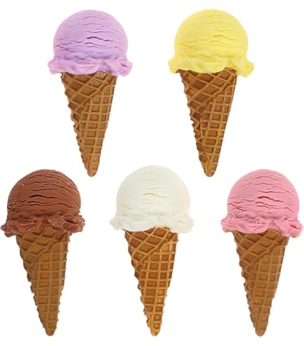 Realistic Artificial Ice Cream Props 4pcs Simulation Ice Cream Cone Models Fake Food Imitation Desserts Shop Display For Photo Shoots Kitchen Cabinet Showcase - View #4