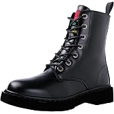 GLOBALWIN Women's Combat Boots Lace Up Boots For Women Ankle Booties For Women Low Heel
