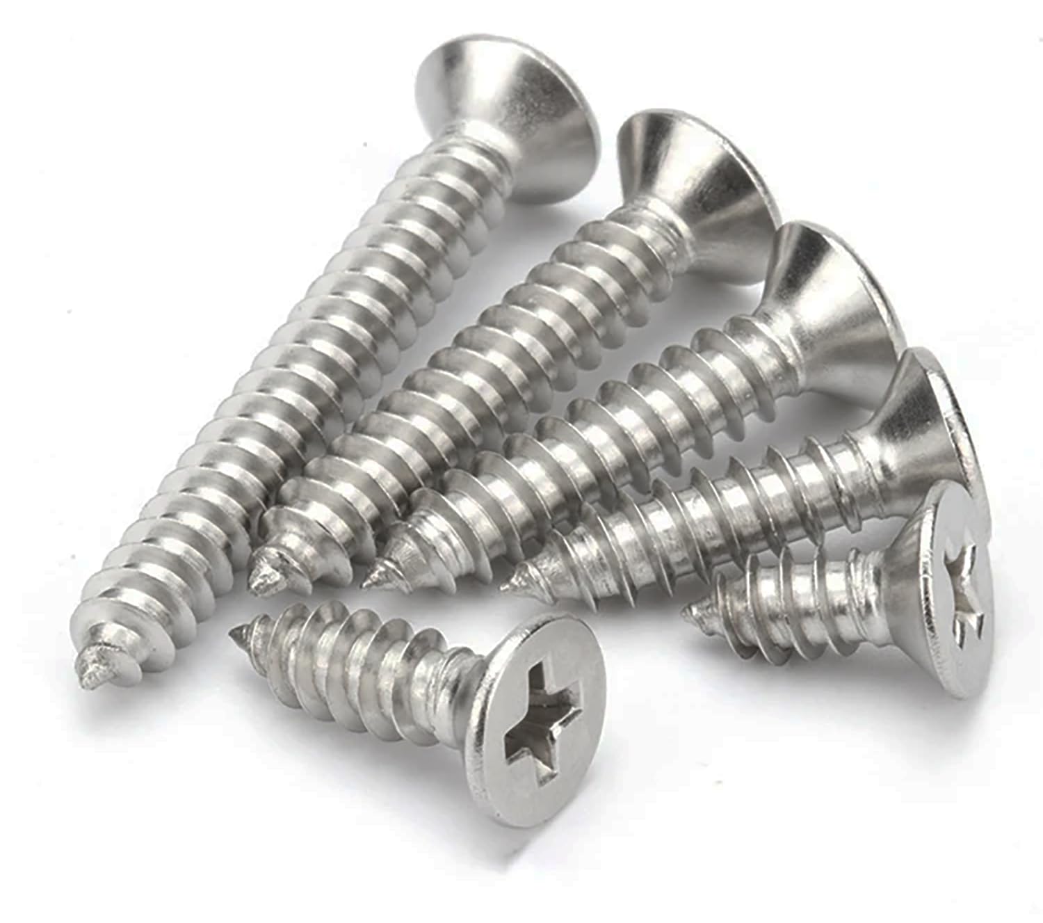 M3x30mm Phillips Flat Head Wood Screws 304 Stainless Steel Self-Tapping Full Thread for Wood/sheet-metal/plasterboard(100pcs)