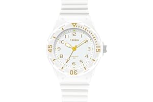 Facasu Kids Analog Watch for Boys Girls,50M Waterproof Children Quartz Soft Strap,Easy to Read Learn Time Watch for Kids Ages 3-12