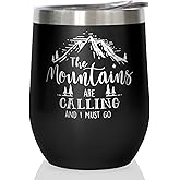 Coolertaste Best Gifts For Outdoor Lovers, The Mountains Are Calling 12oz Tumbler Cup, Gifts For Outdoor Enthusiasts, Mountain Coffee Mug, Climber Hiking Gifts, Mountaineering Camping Gift Ideas
