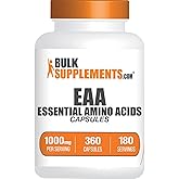 BulkSupplements.com Essential Amino Acids Capsules - EAA Capsules, Essential Amino Acids Supplement, EAAs Amino Acids - EAA Supplements, 2 Capsules per Serving, 180-Day Supply, 360 Capsules